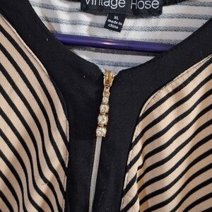 Black and Tan Striped Blouse